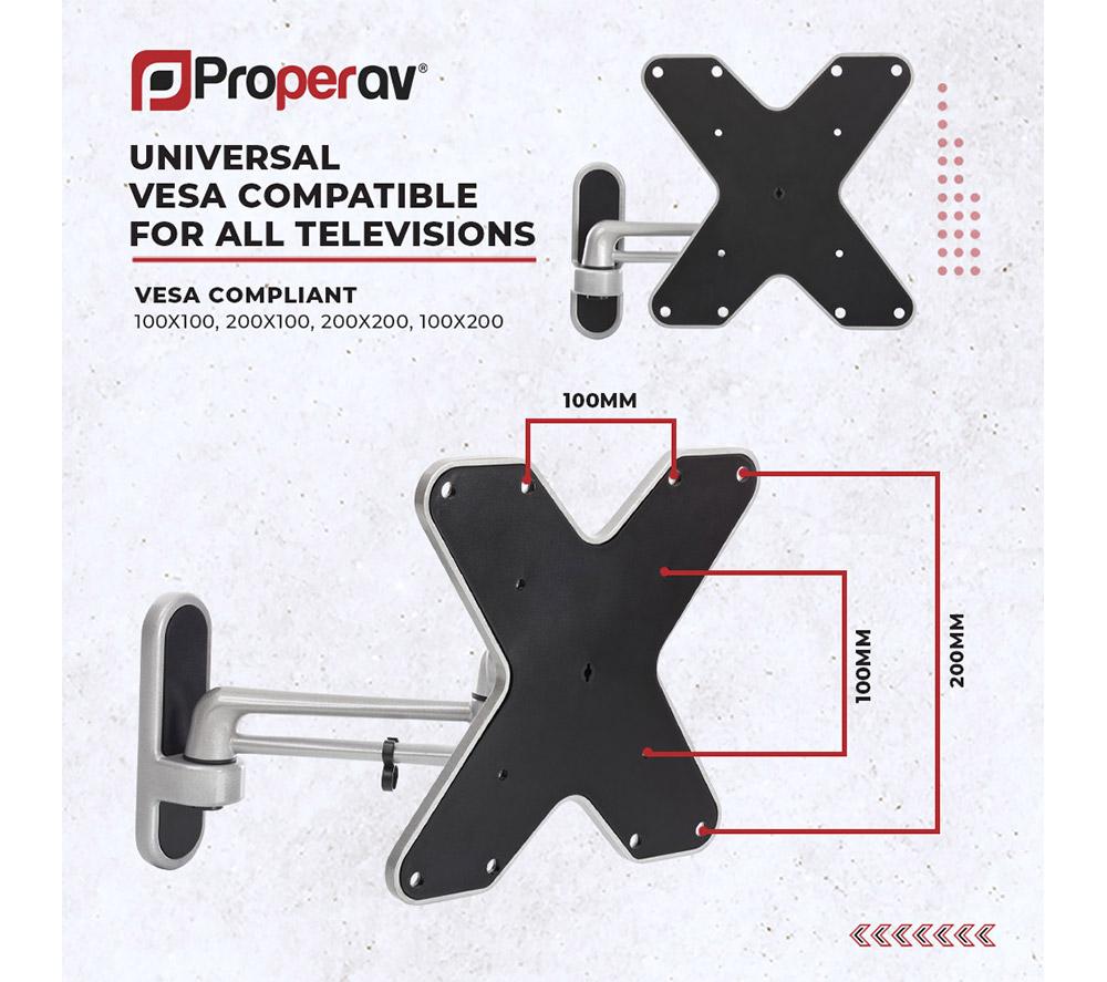 PROPERAV Premium Swing Arm Full Motion 23-46" TV Bracket image number 4 of 8