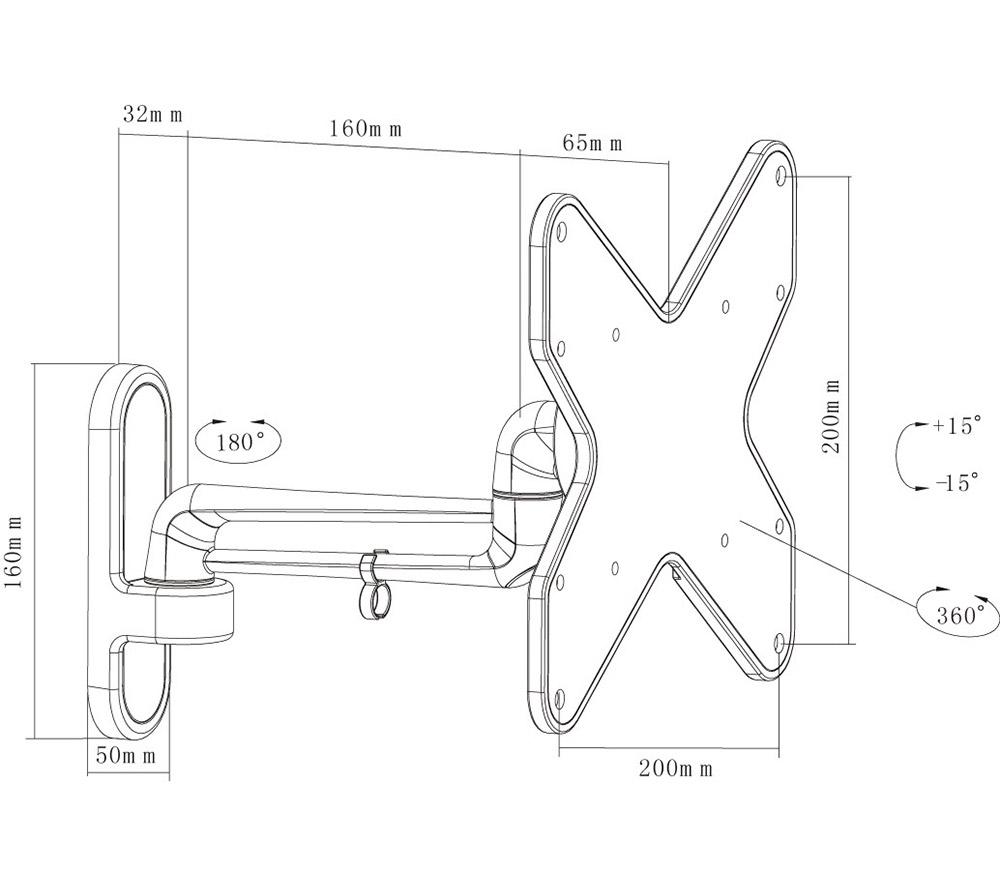 PROPERAV Premium Swing Arm Full Motion 23-46" TV Bracket image number 7 of 8