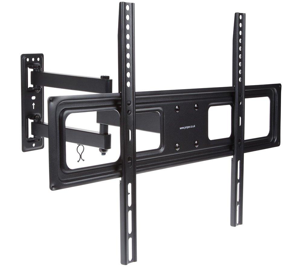 PROPERAV Swing Arm Full Motion Curved TV Bracket, Black