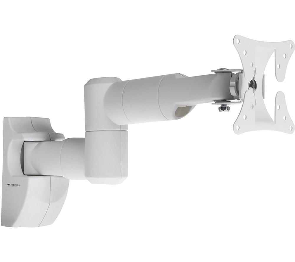 Properav Swing Arm Full Motion 13-28" TV Bracket - White, White