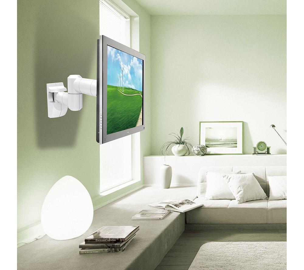 PROPERAV Swing Arm Full Motion 13-28" TV Bracket - White image number 7 of 7