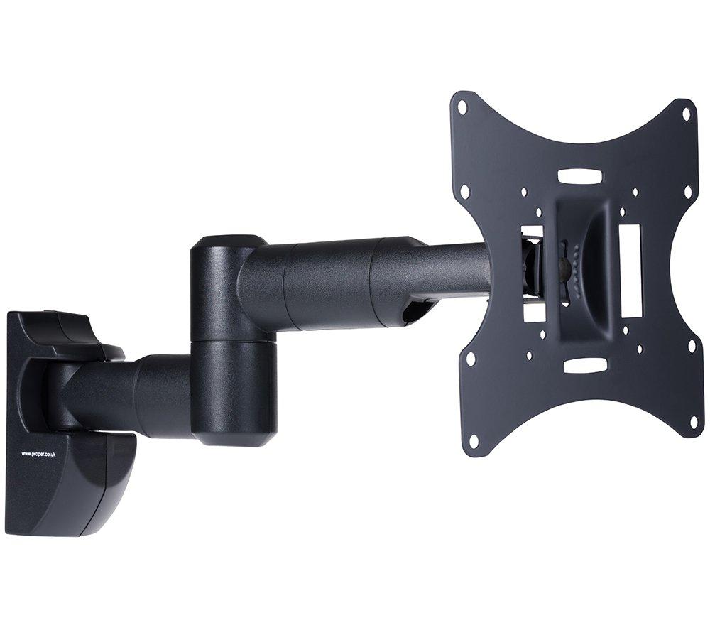 PROPERAV Swing Arm Full Motion 23-43" TV Bracket - Black, Black