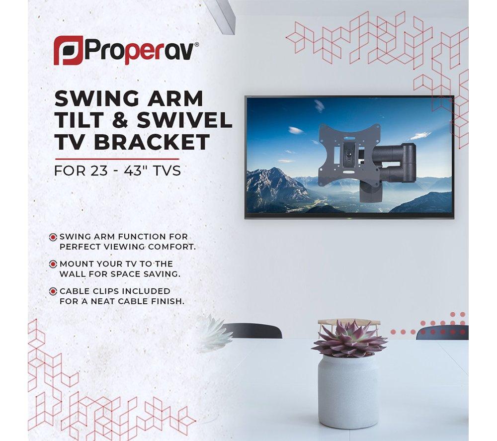 Buy PROPER Swing Arm Full Motion TV Bracket Black Currys