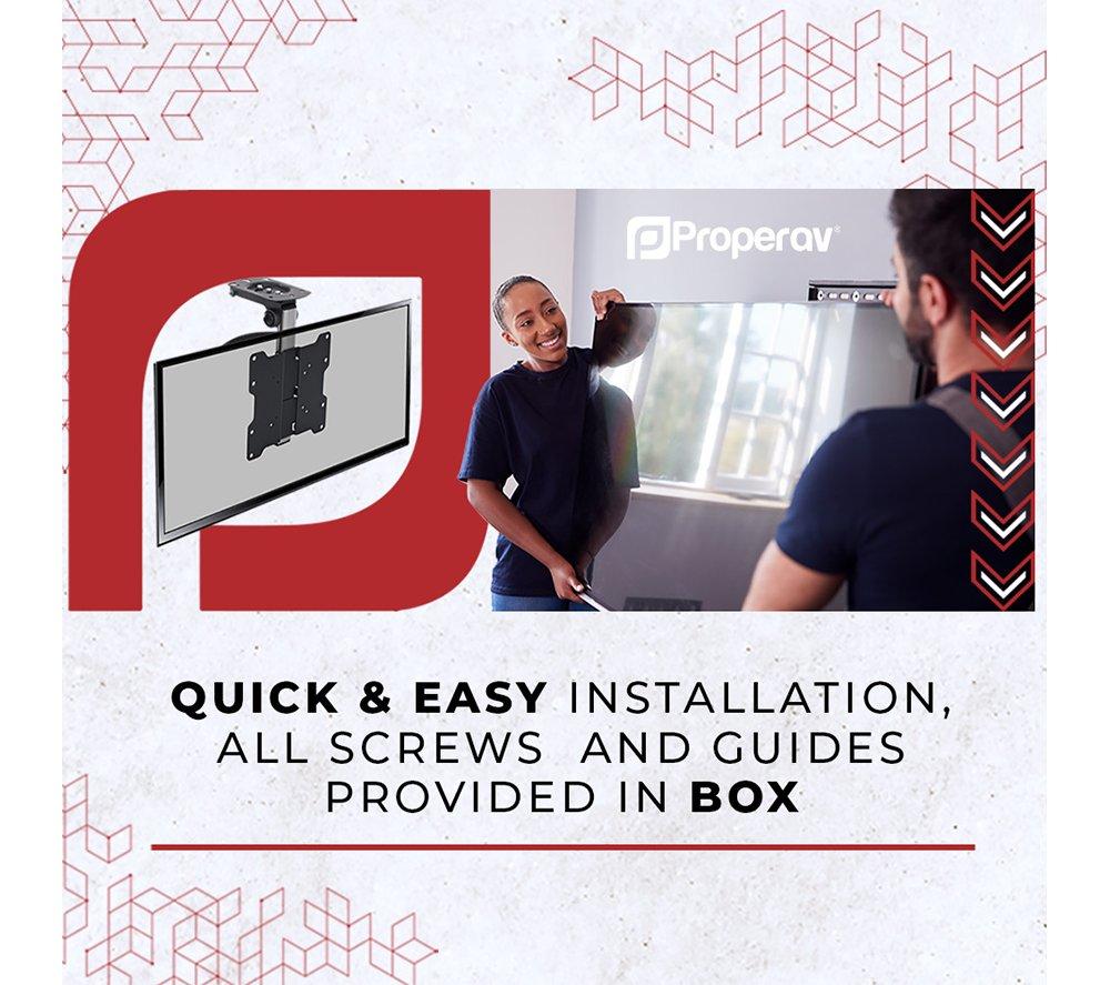 Buy PROPER Swing Arm Full Motion TV Bracket Black Currys