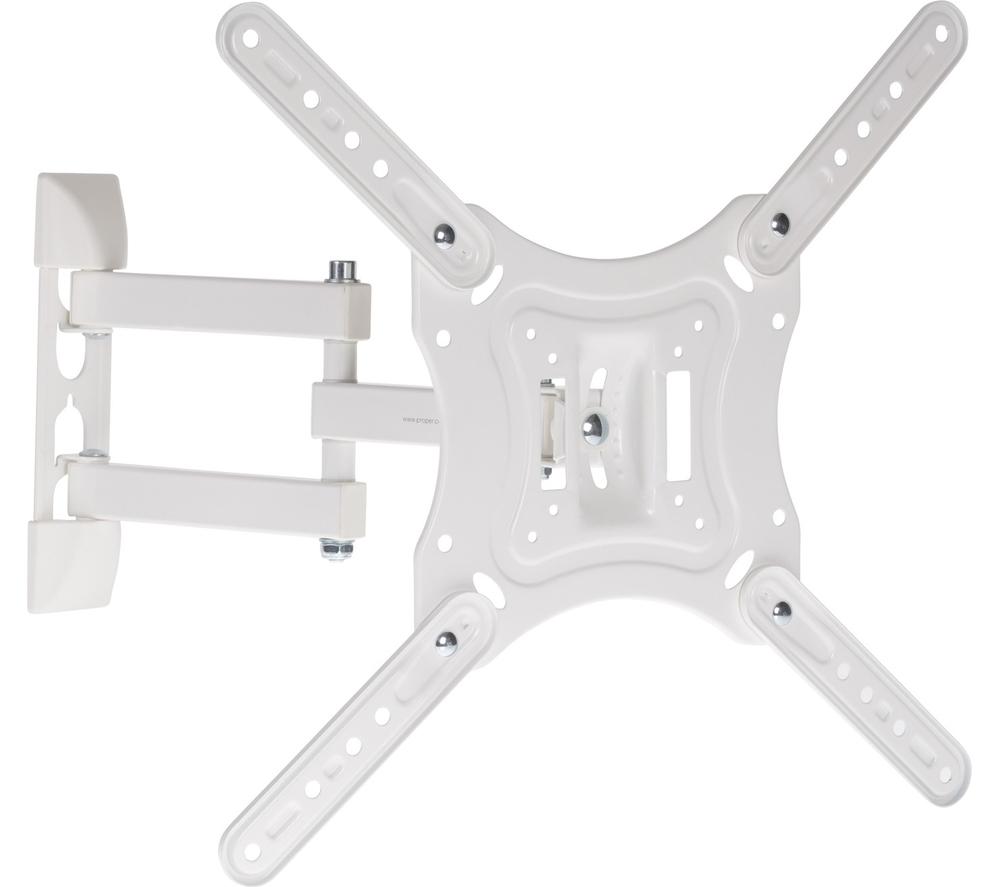 Properav Heavy Duty Swing Arm Full Motion TV Bracket, White