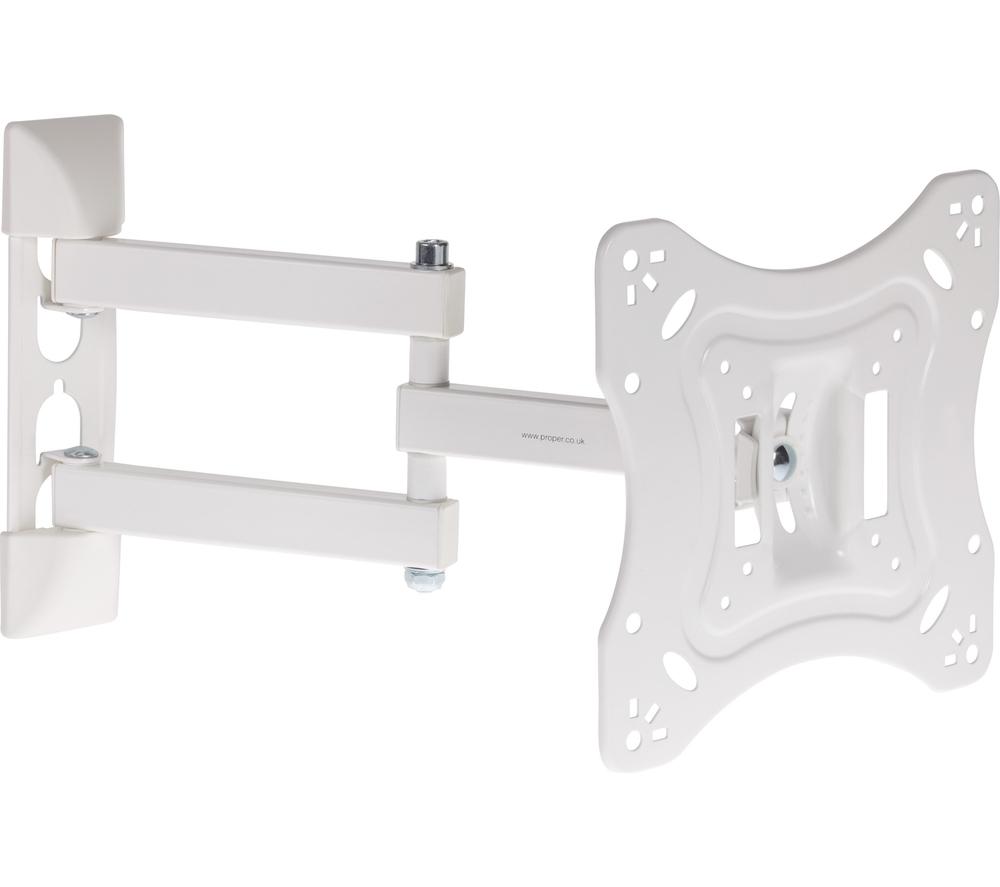 PROPERAV Heavy Duty Swing Arm Full Motion 23''-65'' TV Bracket - White image number 2 of 8