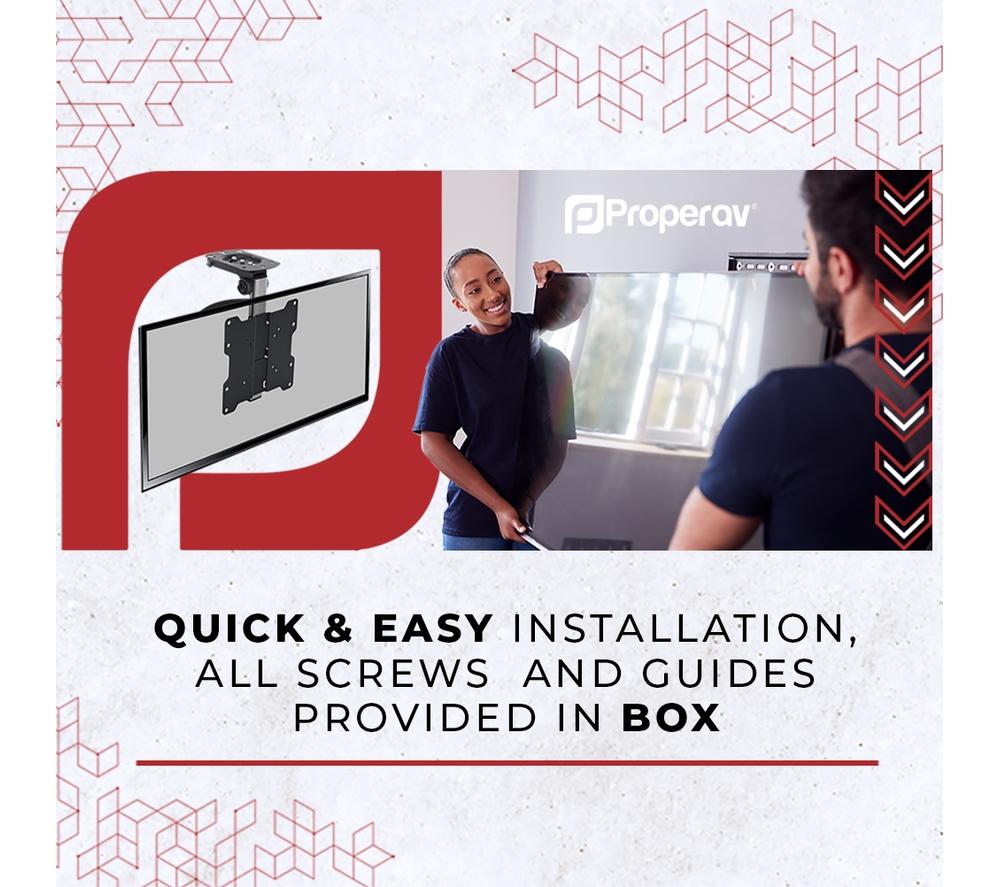 PROPERAV Heavy Duty Swing Arm Full Motion 23''-65'' TV Bracket - White image number 7 of 8