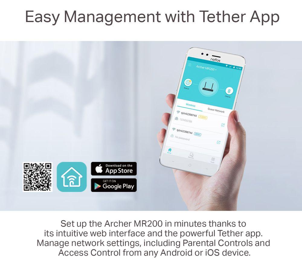 TP-LINK Archer MR200 WiFi 4G Router - AC 750, Dual-band image number 6 of 8