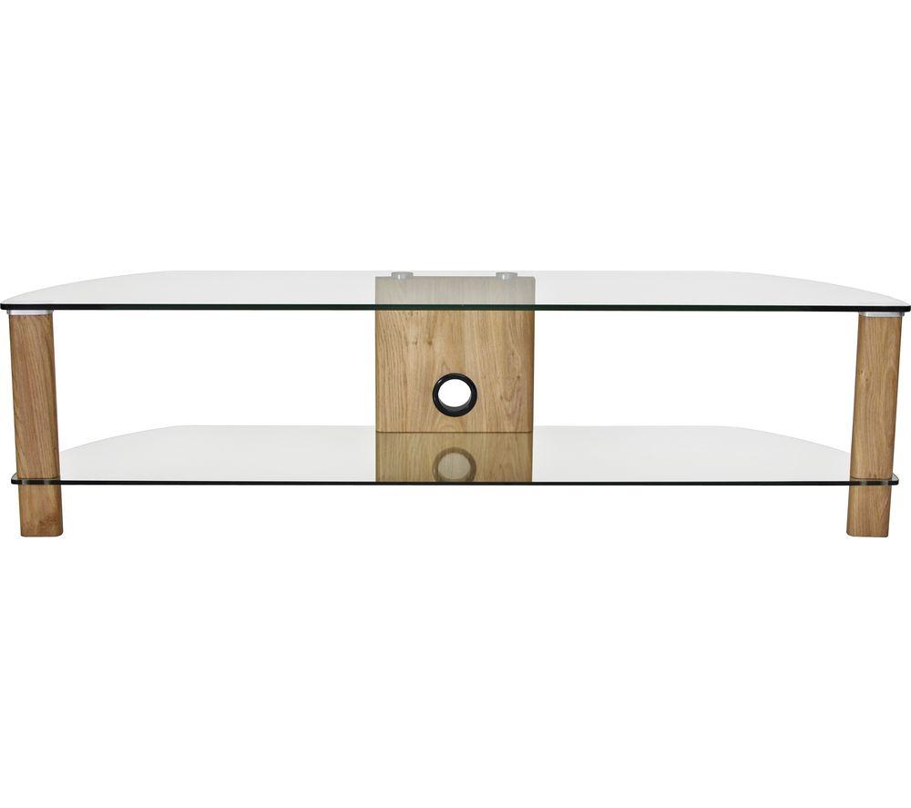 Image of Alphason Century 1500 TV Stand - Light Oak, Clear,Brown