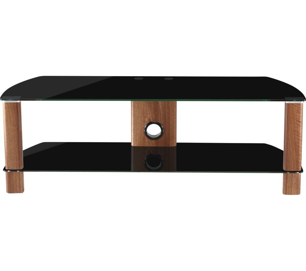 ALPHASON Century 1200 mm TV Stand for up to 55" TVs - Walnut & Black Glass image number 3 of 3