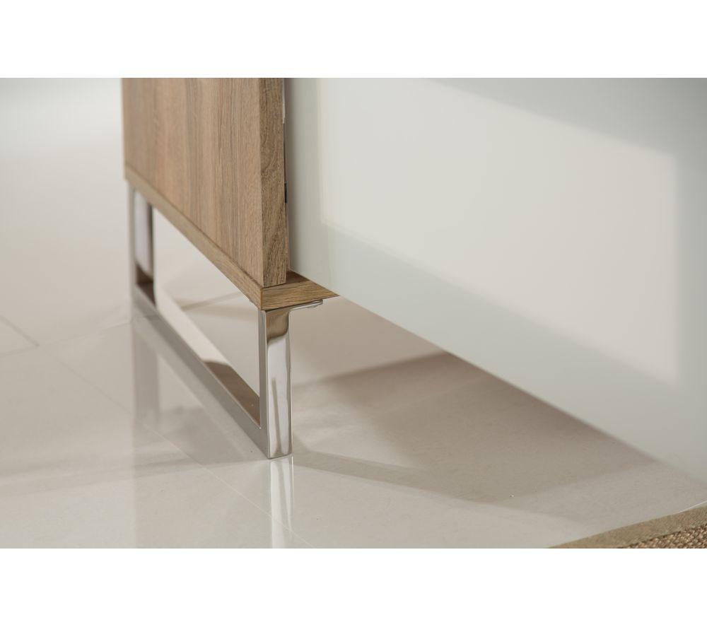 ALPHASON Helium 1200 mm TV Stand for up to 50" TVs - White & Light Oak image number 4 of 5
