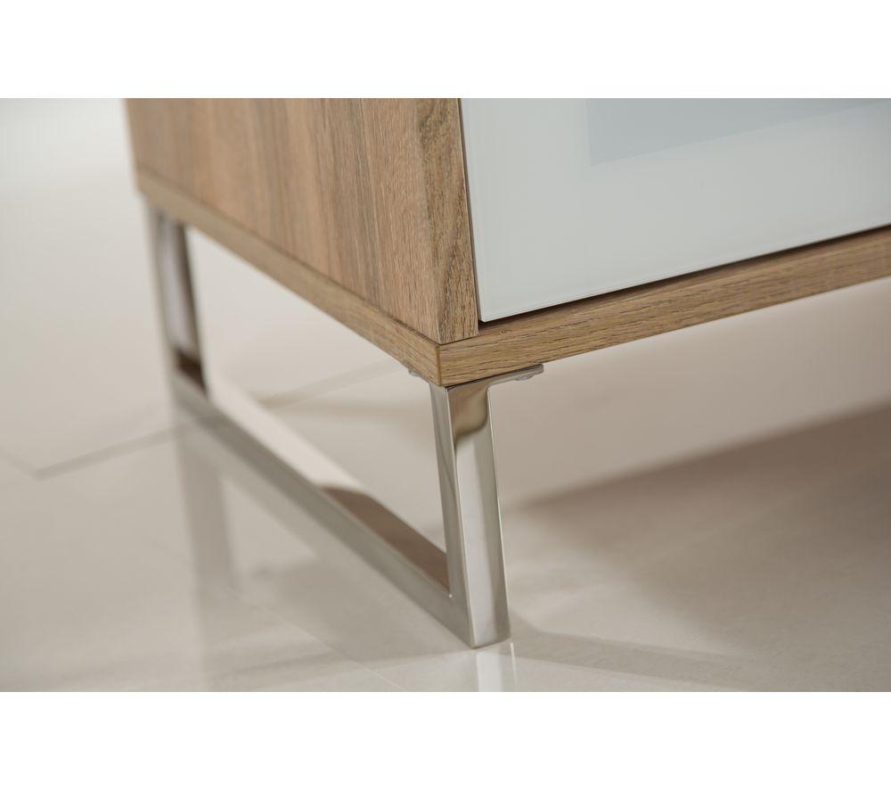 ALPHASON Helium 1200 mm TV Stand for up to 50" TVs - White & Light Oak image number 5 of 5