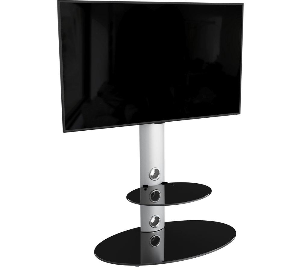 AVF Lugano 800 mm TV Stand with Bracket for up to 65" TVs - Silver & Black Glass image number 3 of 4