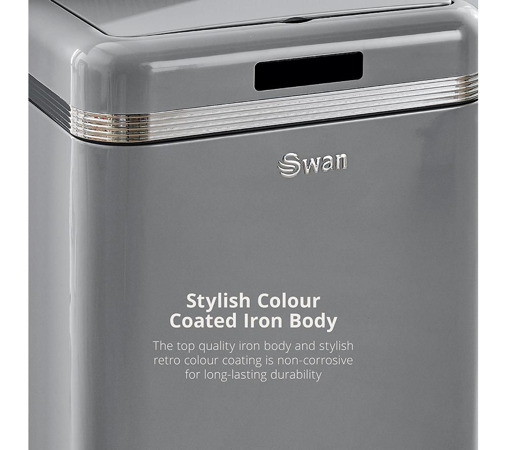 SWAN Retro 45-litre Rectangular Bin - Grey image number 5 of 8