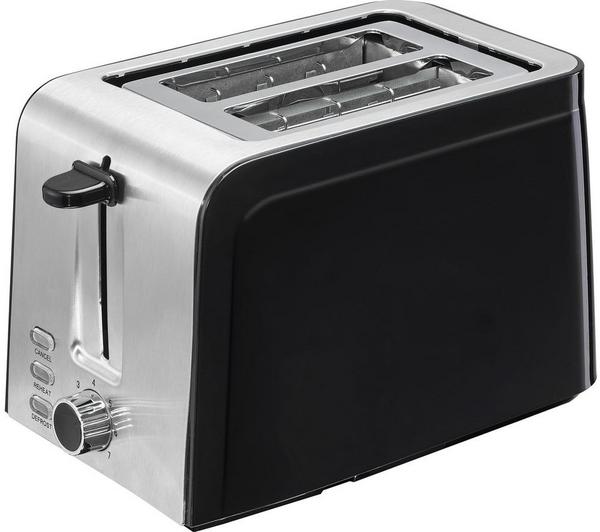 LOGIK L02TSS17 2-Slice Toaster - Black & Stainless Steel image number 0
