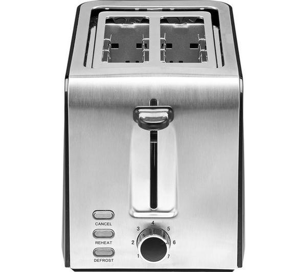 LOGIK L02TSS17 2-Slice Toaster - Black & Stainless Steel image number 2