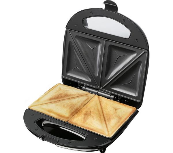 LOGIK L02SMS17 Sandwich Toaster -  Black & Silver image number 1