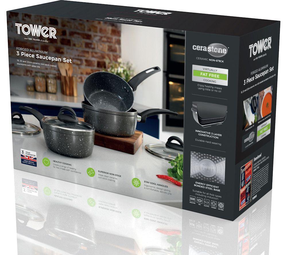 TOWER T81212 3-piece Forged Saucepan Set - Graphite image number 10 of 10