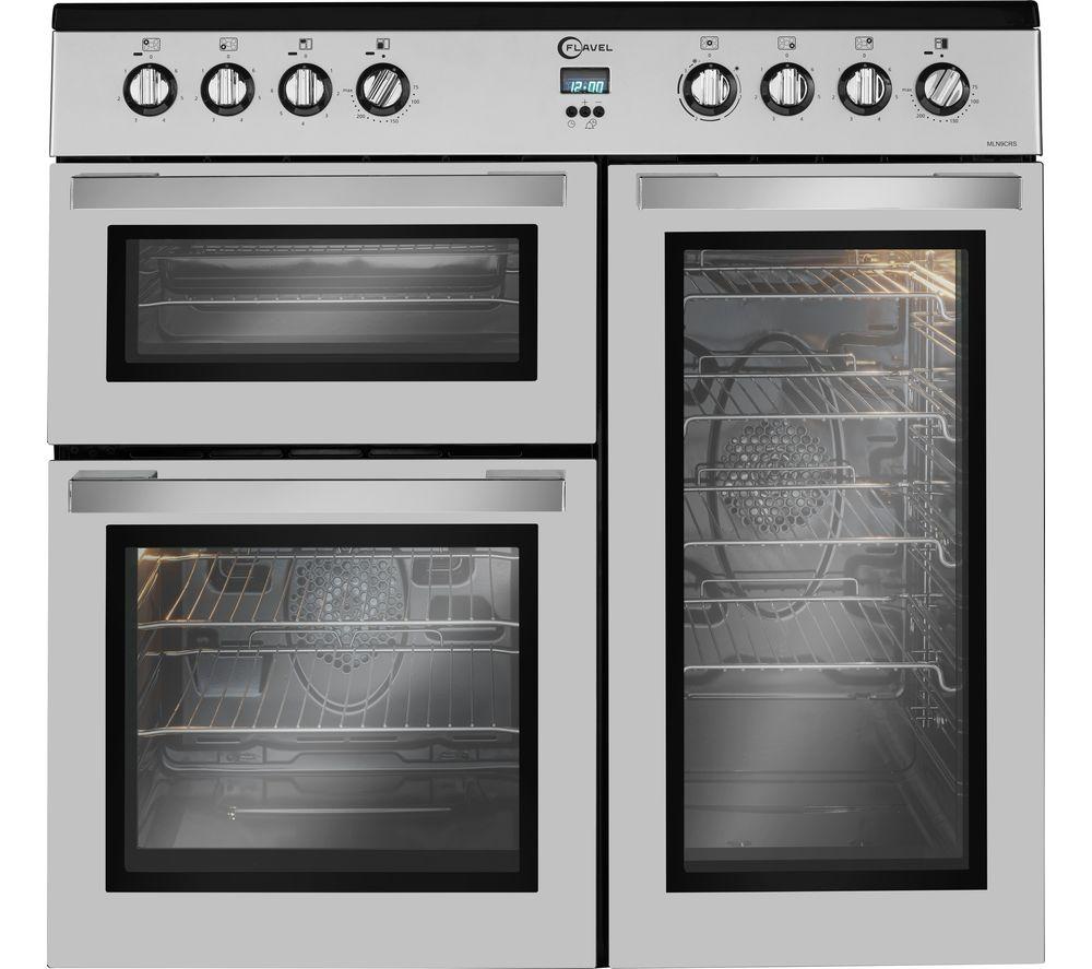 FLAVEL MLN9CRS 90 cm Electric Range Cooker – Silver, Silver/Grey