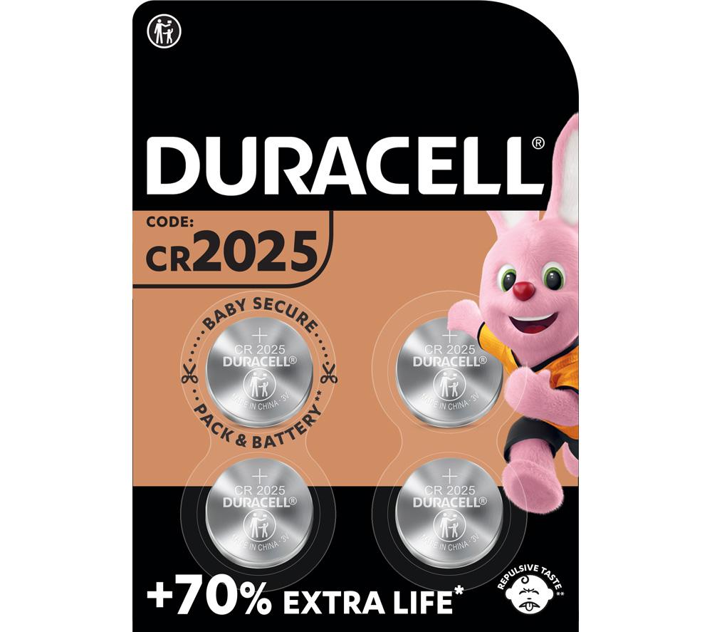 8X Duracell CR 2025 With Lithium (2 Blister Pack of 4 Batteries) 8 Batteries