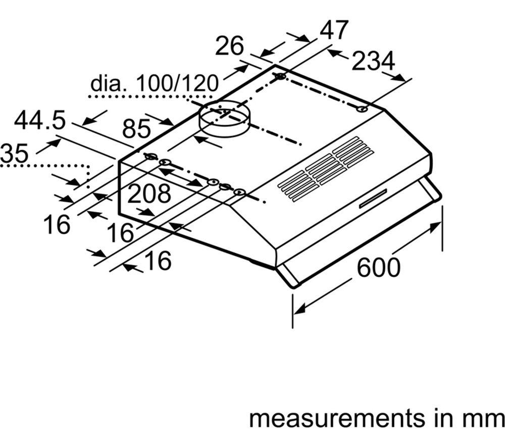 BOSCH Series 2 DUL63CC50B Canopy Cooker Hood - Stainless Steel image number 6 of 8