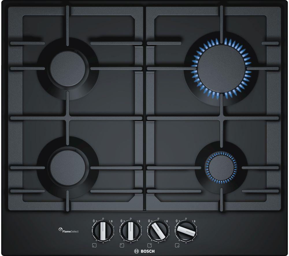 BOSCH Series 6 PCP6A6B90 60 cm Gas Hob - Black, Black