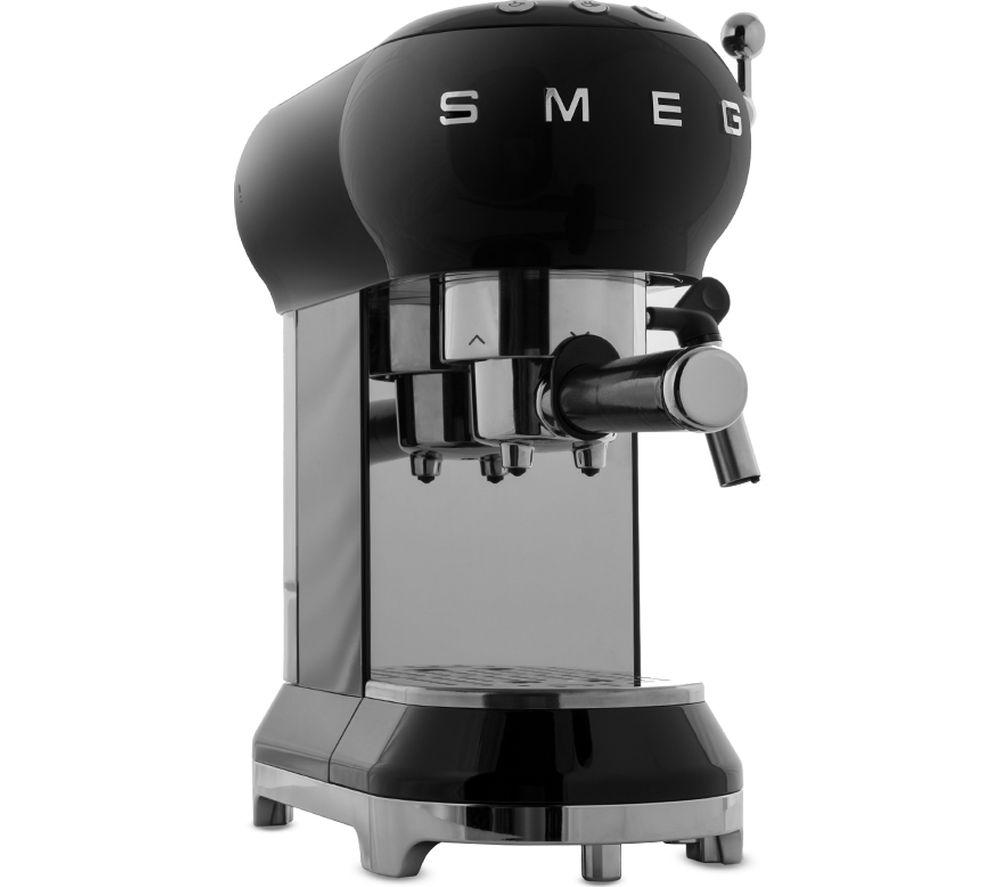 Smeg Black 50s Retro Style Espresso Coffee Machine Coffee Grinder Pack