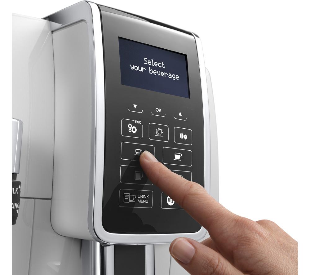 DELONGHI Dinamica ECAM 350.35.W Bean to Cup Coffee Machine - White image number 3 of 10