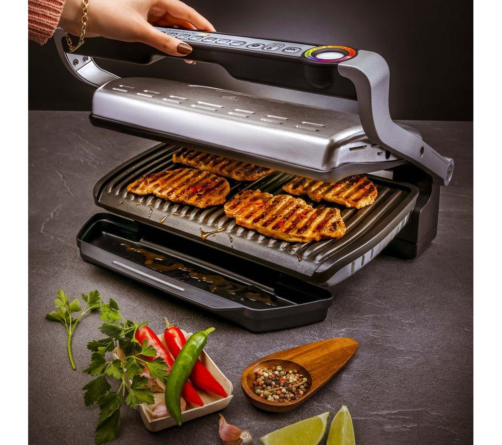 TEFAL Tefal OptiGrill+ XL GC722D40 Intelligent Health Grill, 9 Automatic  Settings, Stainless steel, 2000W, 6-8 Portions GC722D40