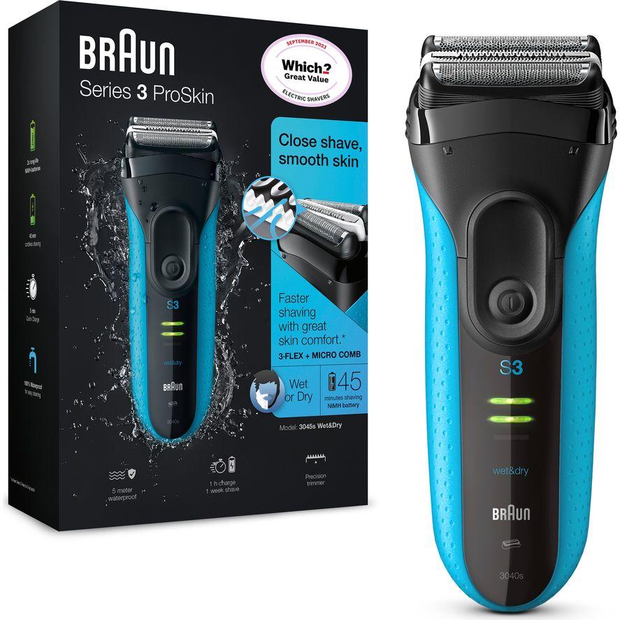 BRAUN Series 3 ProSkin 3040s Wet & Dry Foil Shaver - Black