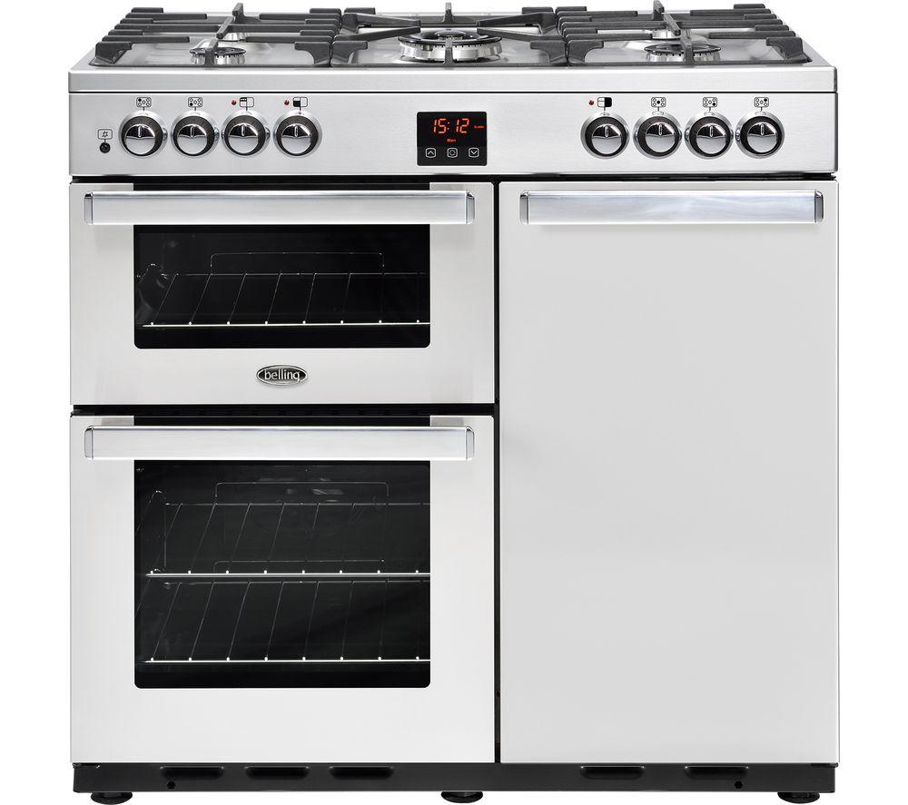 BELLING Gourmet 90DFT 90 cm Dual Fuel Range Cooker - Stainless Steel, Stainless Steel