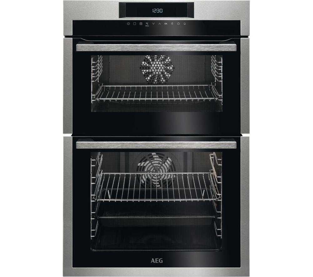 Image of AEG SurroundCook DCE731110M Electric Double Oven - Stainless Steel & Black, Stainless Steel