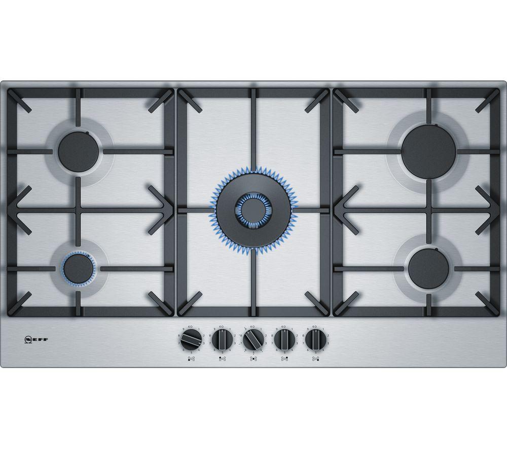 NEFF N70 T29DS69N0 92 cm Gas Hob - Stainless Steel, Stainless Steel