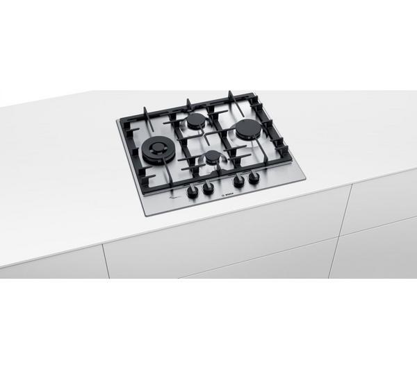 BOSCH Serie 6 PCI6A5B90 Gas Hob - Stainless Steel image number 1