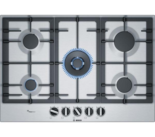 BOSCH Serie 6 PCQ7A5B90 Gas Hob - Stainless Steel image number 0