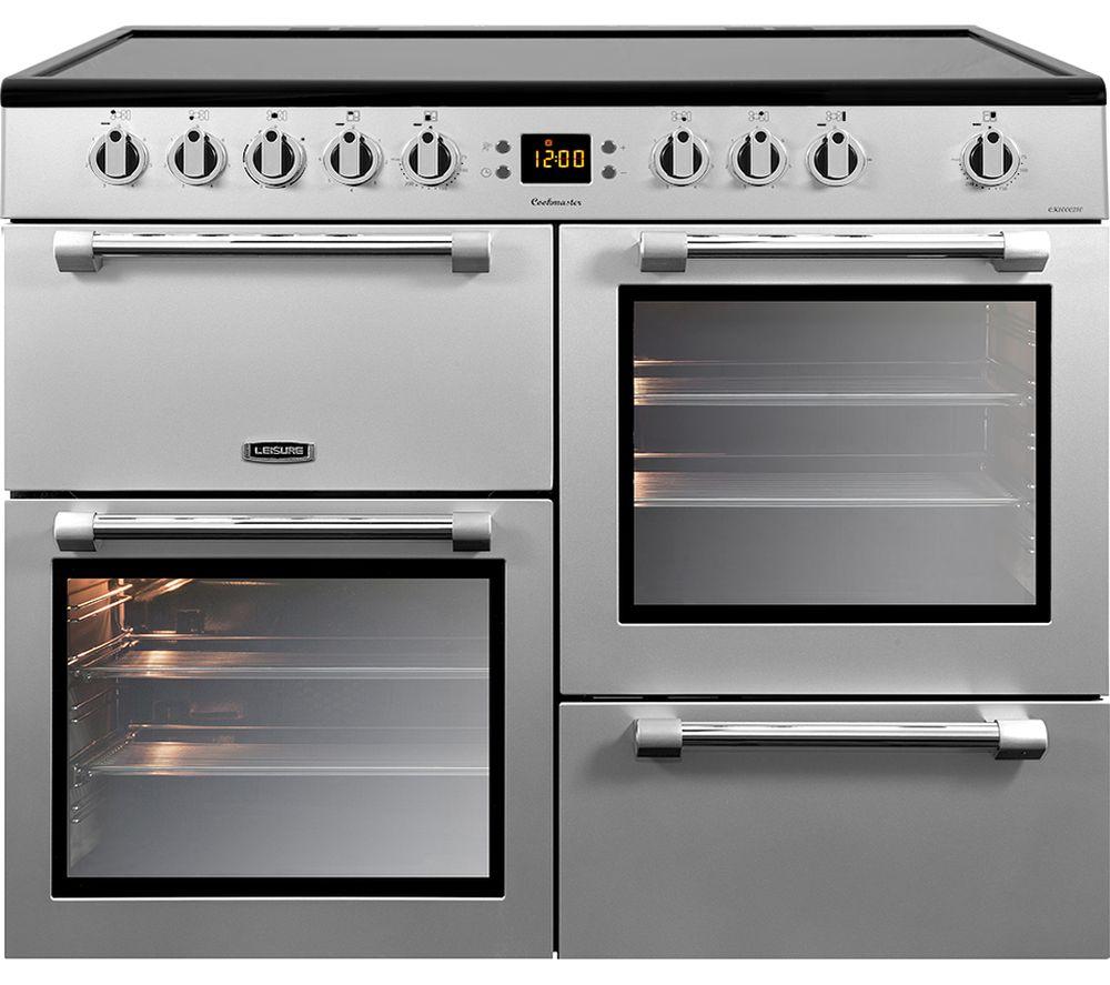 LEISURE Cookmaster CK100C210S Electric Ceramic Range Cooker – Silver & Chrome, Silver/Grey