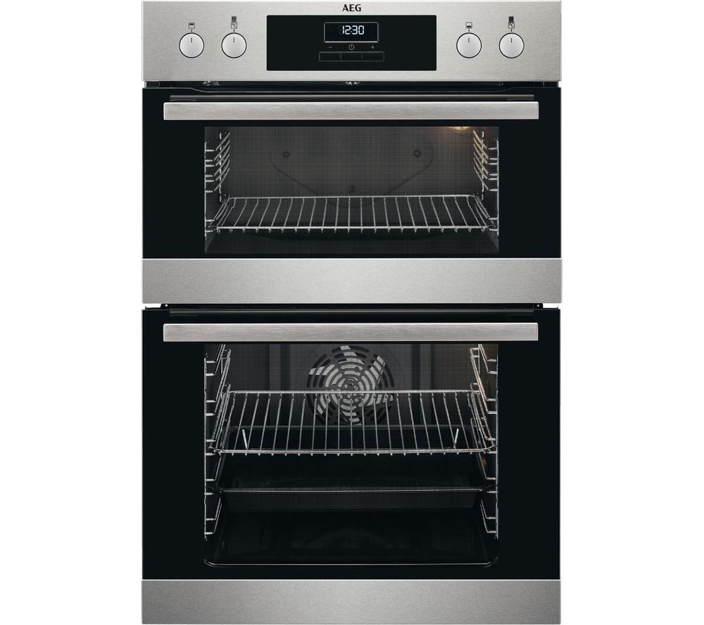 AEG SurroundCook DCB331010M Electric Double Oven – Stainless Steel, Stainless Steel