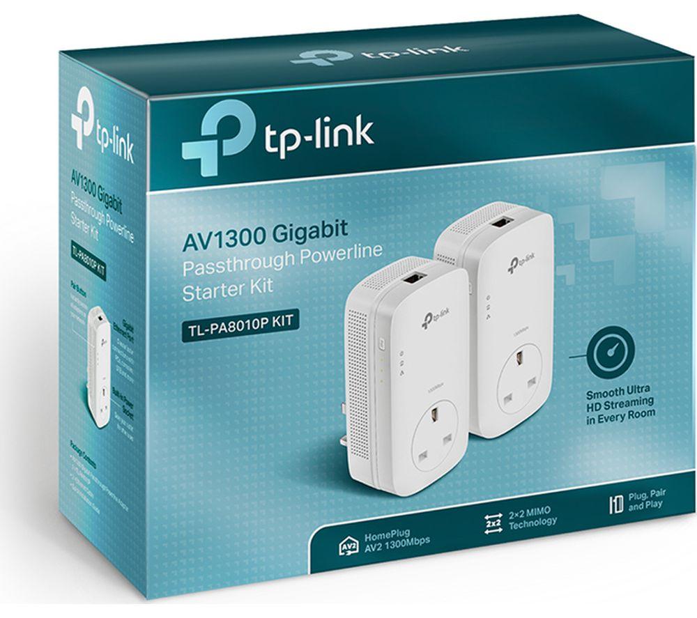 TP-LINK TL-PA8010P V2 Powerline Adapter Kit - AV1300, Twin Pack image number 2 of 8