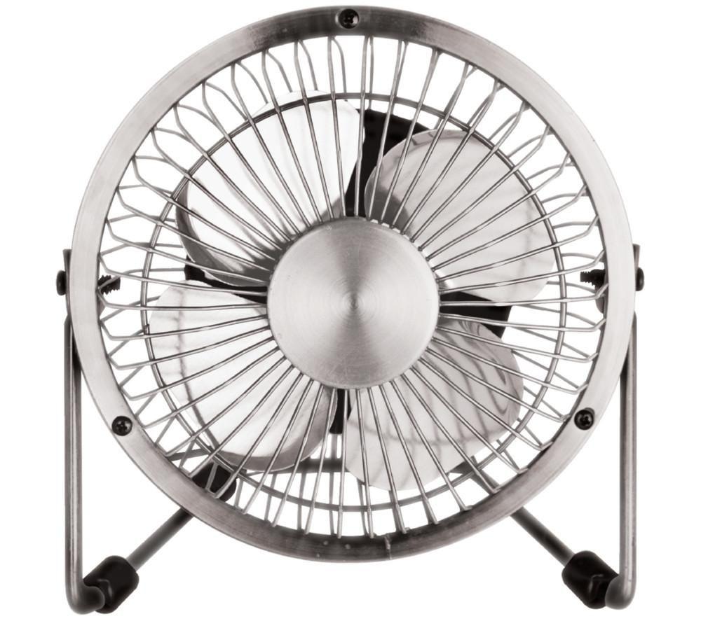 STATUS USB 4 Portable Fan - Chrome, Silver/Grey