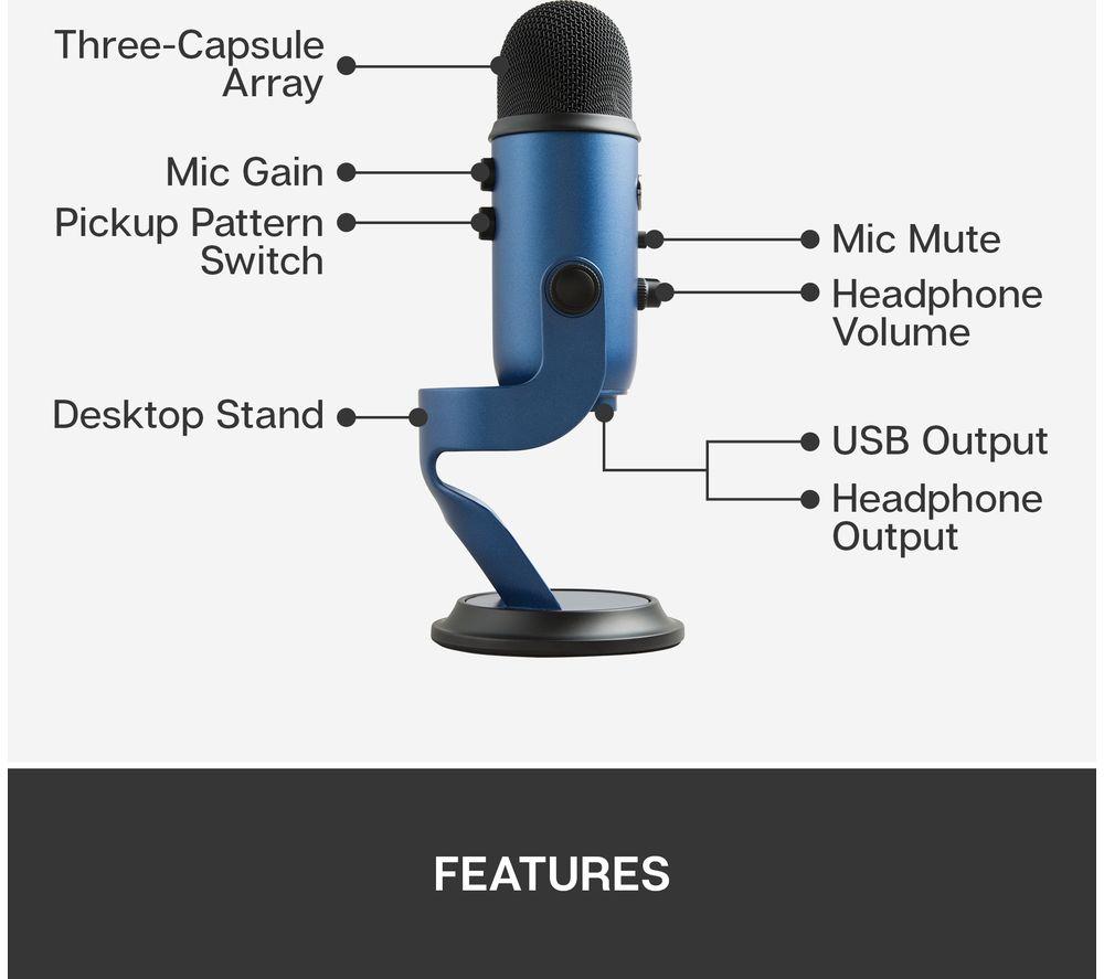 YETI USB Streaming Microphone - Midnight Blue image number 16 of 27