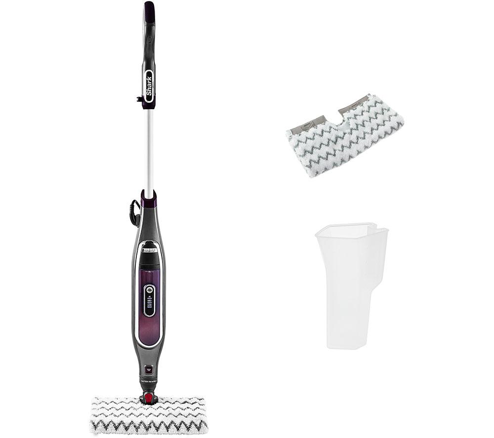 SHARK Klik N' Flip Automatic S6003UK Steam Mop - Bordeaux, Silver/Grey,Purple