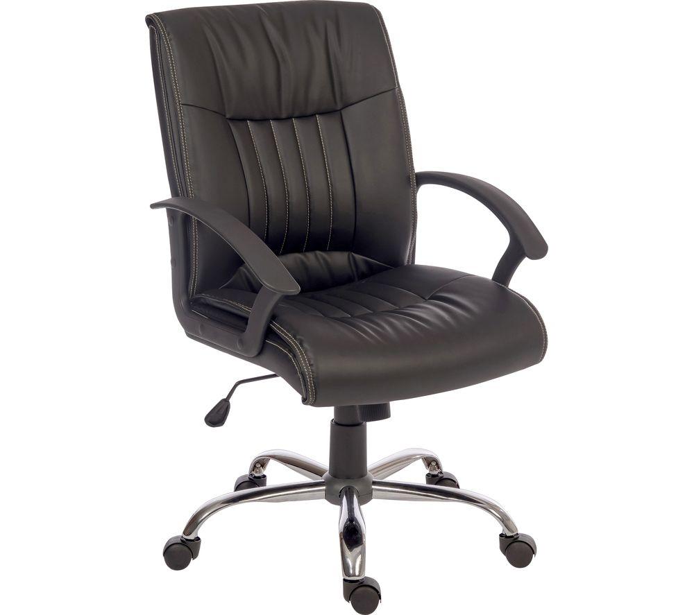Image of Teknik Milan Leather-look Reclining Executive Chair - Black