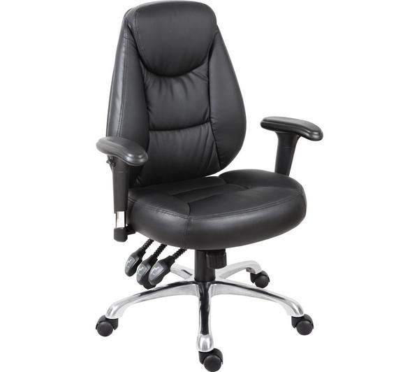 TEKNIK Portland Leather-look Operator Chair - Black image number 0