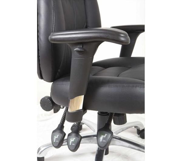 TEKNIK Portland Leather-look Operator Chair - Black image number 1