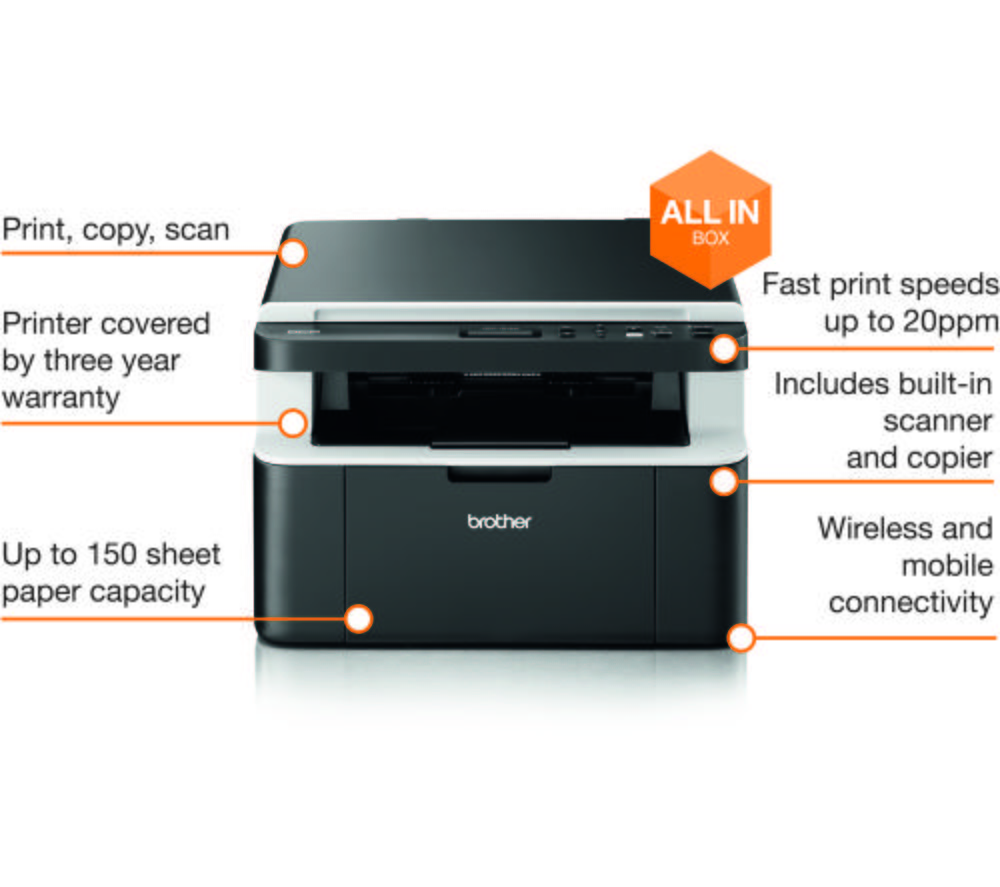 Brother DCP-1612W imprimante multifonction Laser A4 2400 x 600 DPI 20 ppm  Wifi