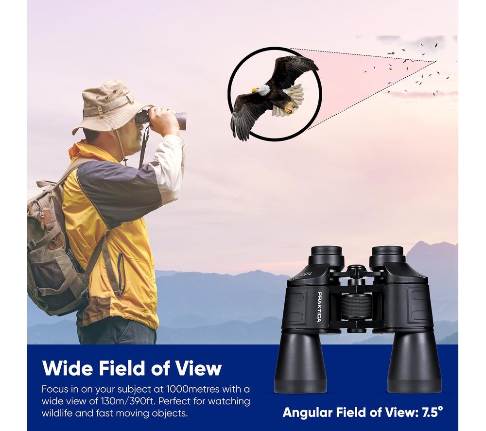 PRAKTICA Falcon CDFN750BK 7 x 50 mm Binoculars - Black image number 7 of 10