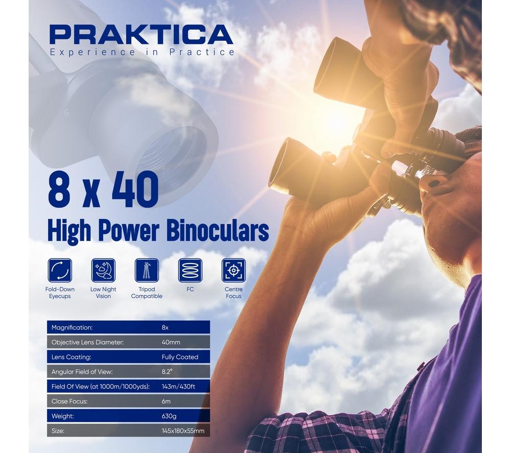 PRAKTICA Falcon 8 x 40 mm Binoculars - Sand image number 3 of 8