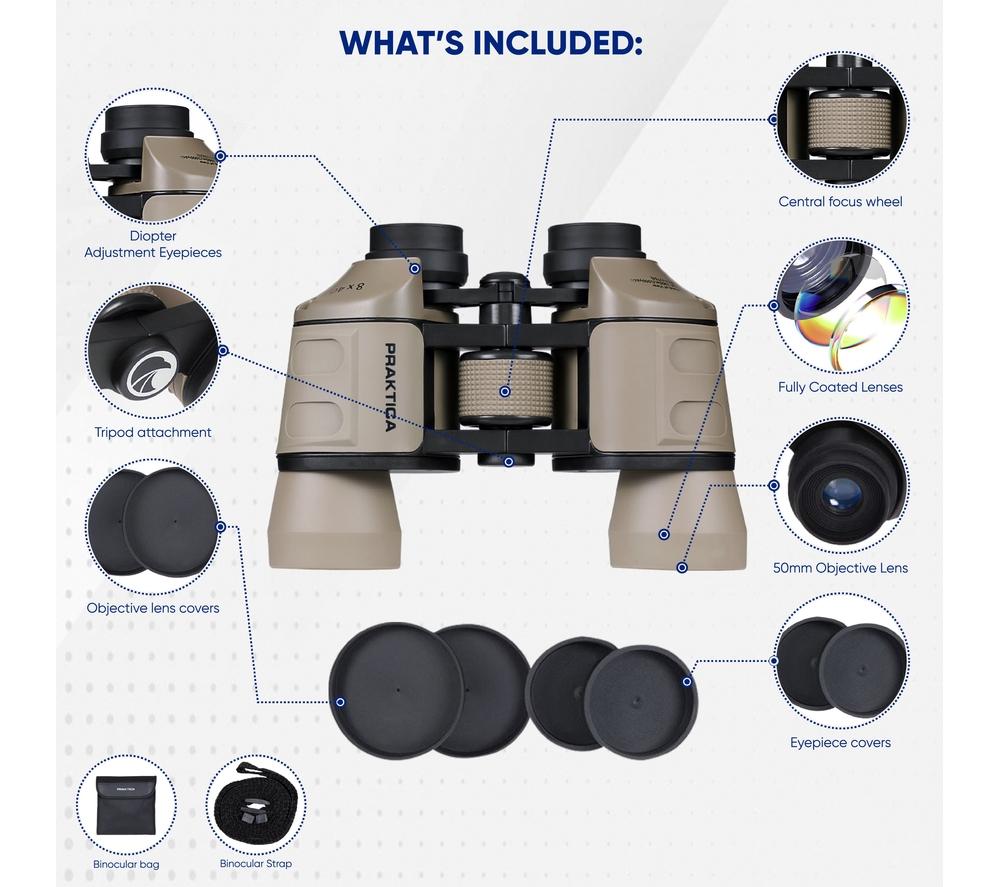 PRAKTICA Falcon 8 x 40 mm Binoculars - Sand image number 8 of 8