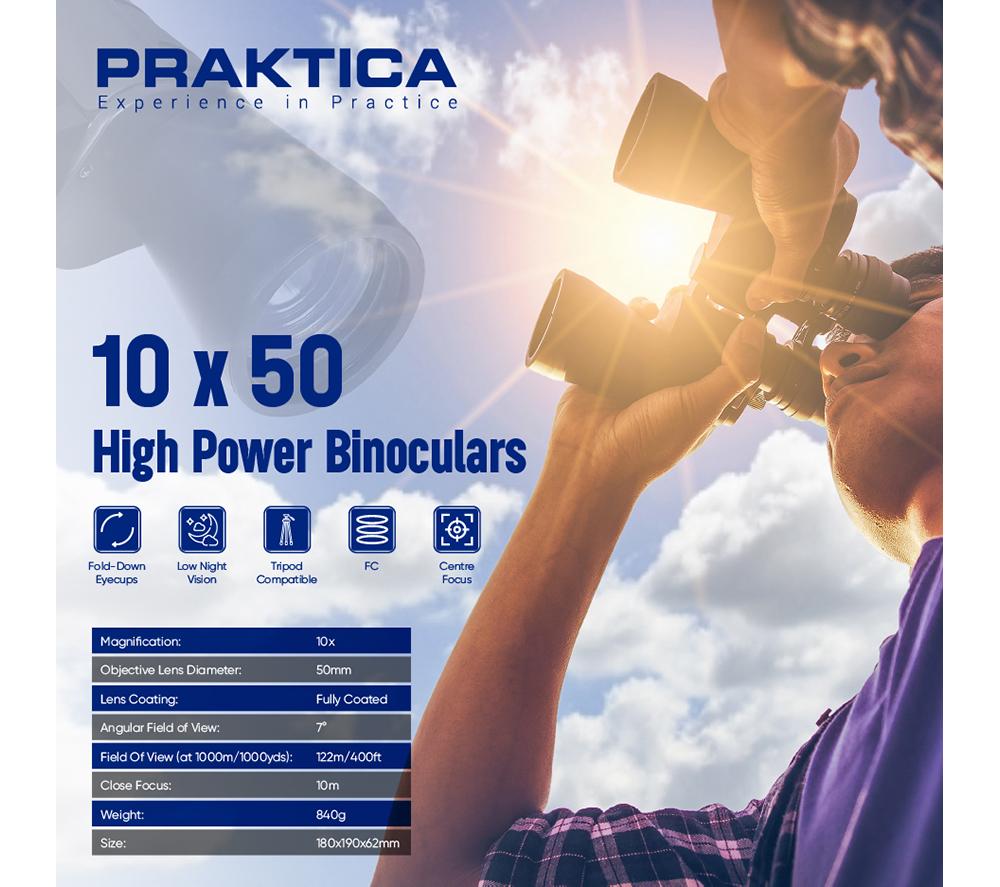 PRAKTICA Falcon CDFN1050BK 10 x 50 mm Binoculars - Black image number 3 of 10