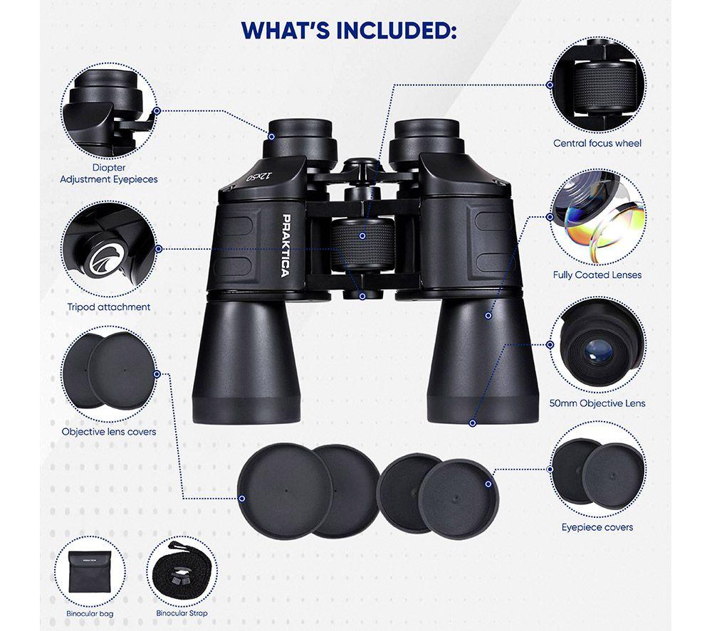 PRAKTICA Falcon 12 x 50 mm Binoculars - Black image number 8 of 8